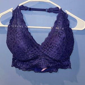 Blue Lace Halter Bralette